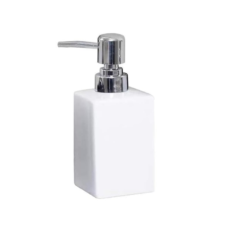 AORTULL Ceramic Soap Dispenser with Rust Proof Pump,11OZ Refill Hand Liquid Soap Pump Dispenser for Bathroom Kitchen(White) - Image 1